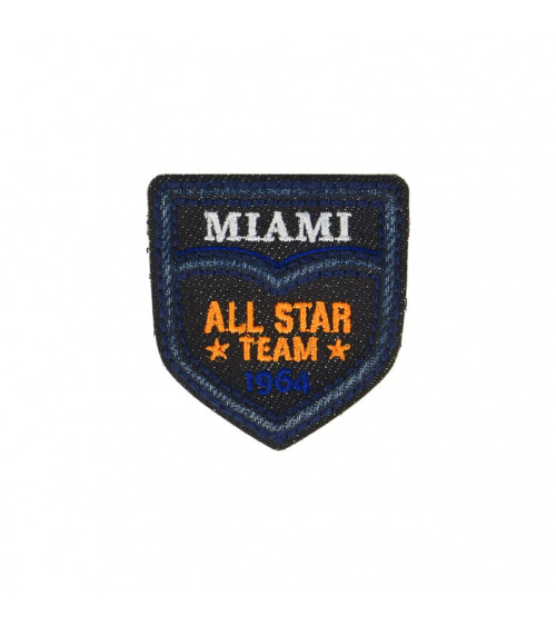 Iron-on patch Team Miami Dark Denim 4.5cm x 5.5cm