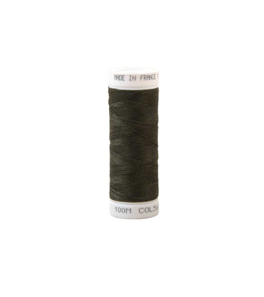 Fil à coudre polyester 100m made in France - Vert Kaki Fonce 561