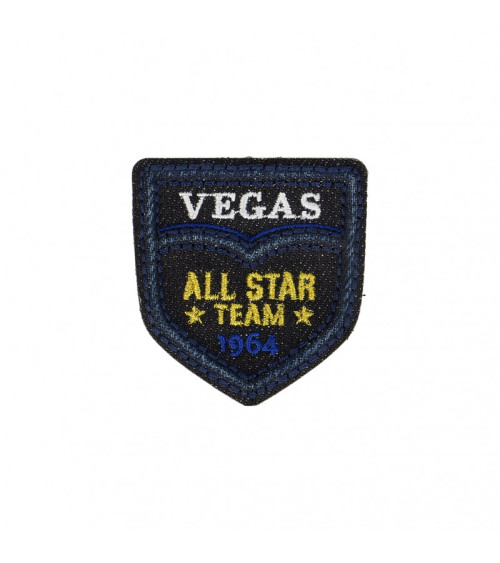 Team Vegas Iron-on Patch Dark Denim 4.5cm x 5.5cm