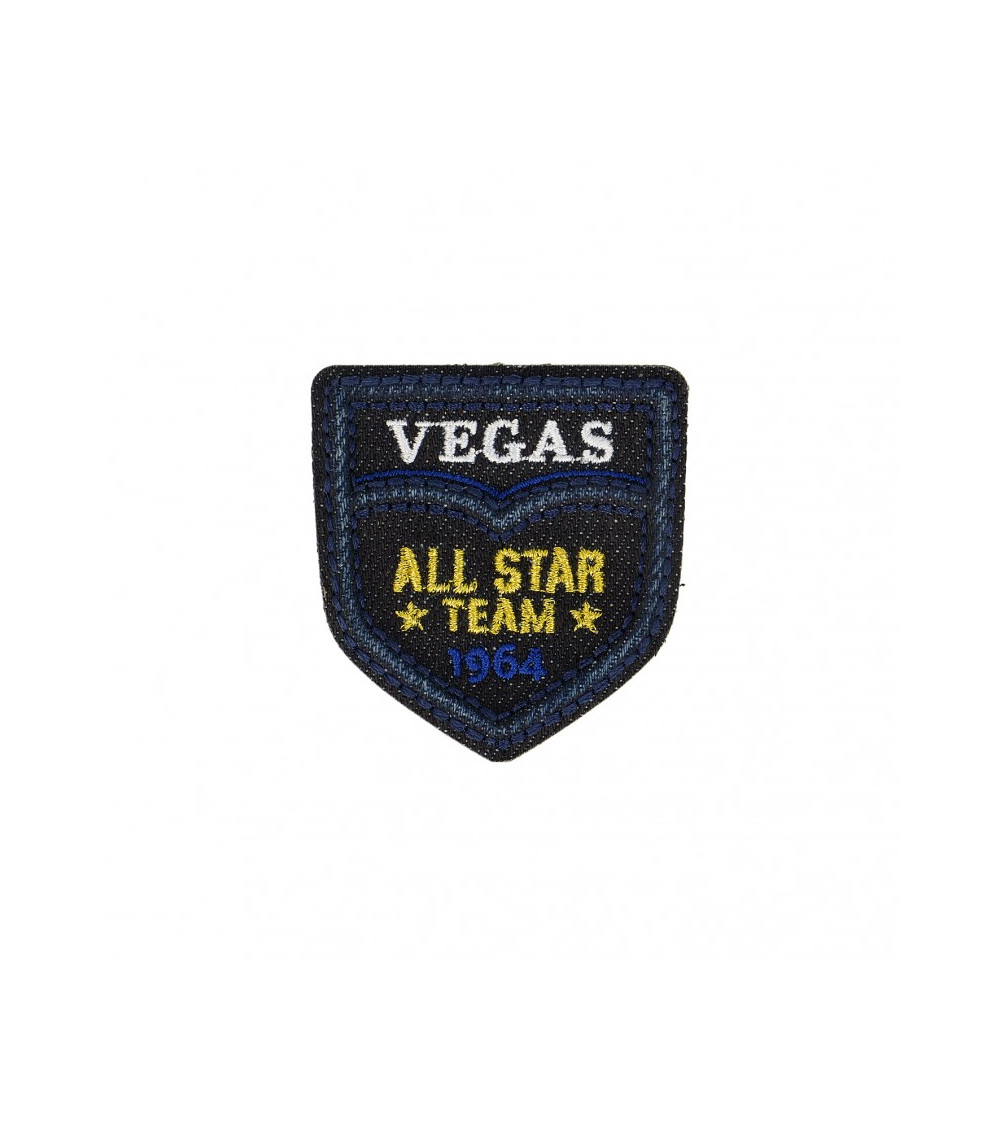 Team Vegas Iron-on Patch Dark Denim 4.5cm x 5.5cm