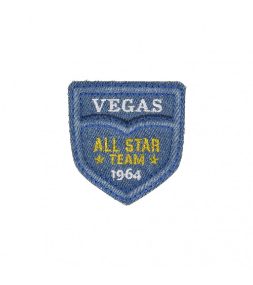 Team Vegas iron-on patch Light Denim 4.5cm x 5.5cm