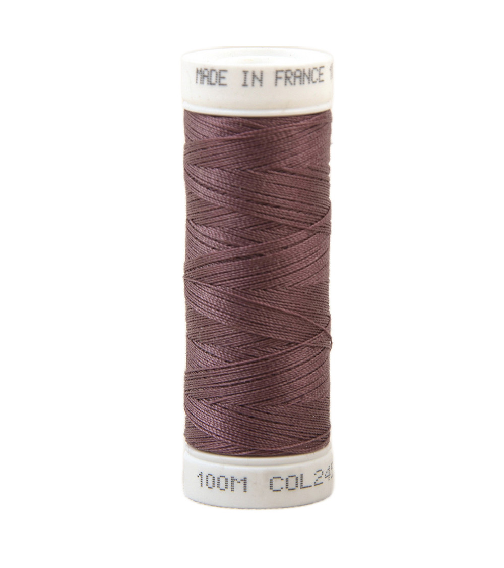 Polyester sewing thread 100m made in France - eggplant 245
