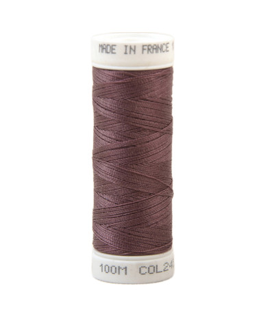 Polyester sewing thread 100m made in France - eggplant 245