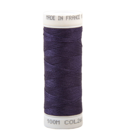 Polyester sewing thread 100m made in France - purple 268