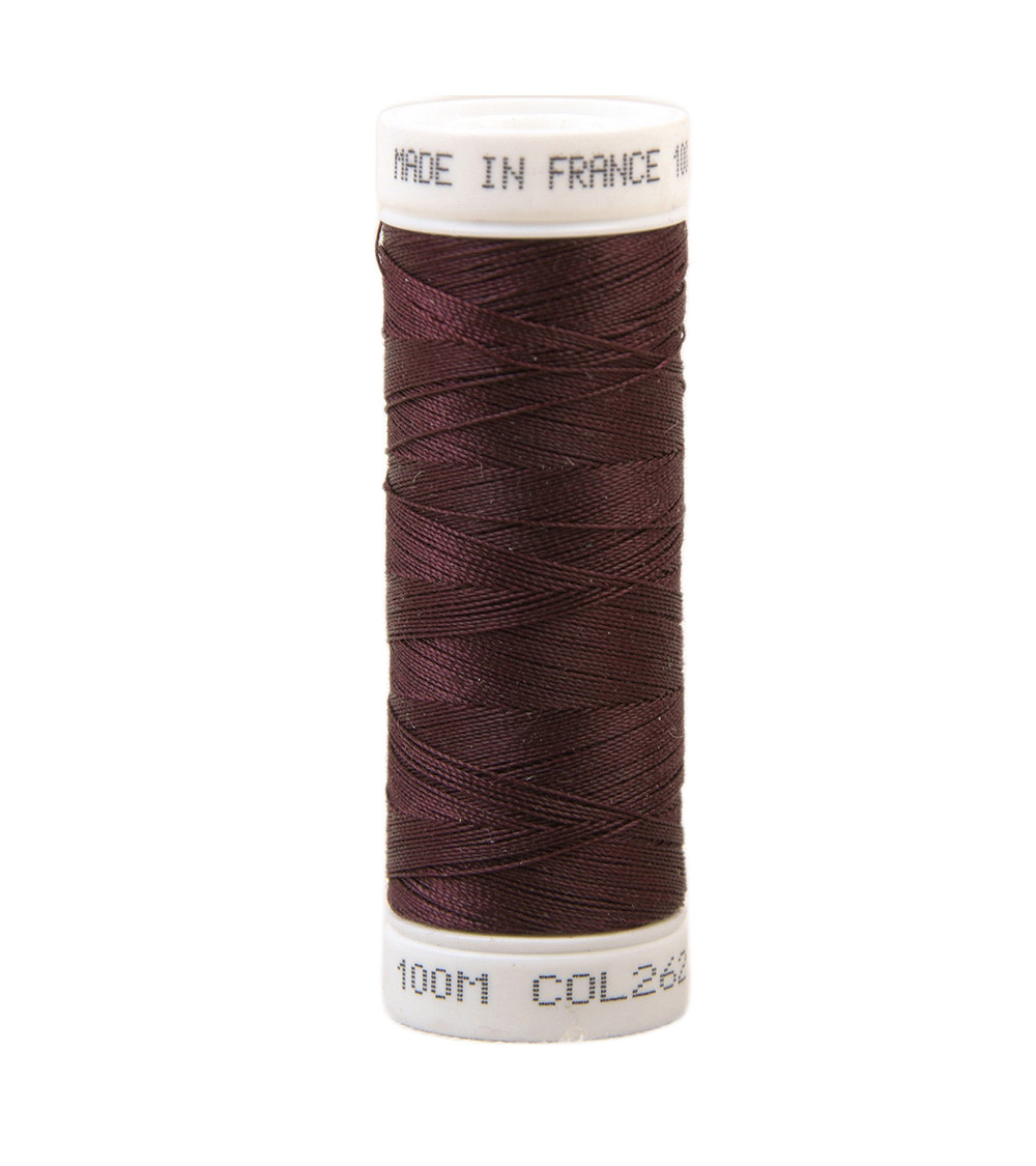 Polyester sewing thread 100m made in France - plum 252