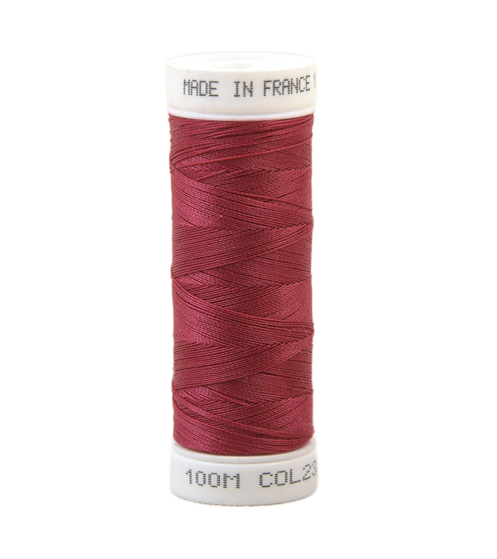 Polyester sewing thread 100m made in France - peony red 232