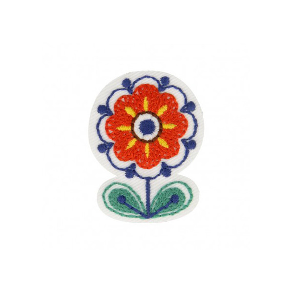 Ecusson thermocollant Fleur Babouchka 4cm x 3cm