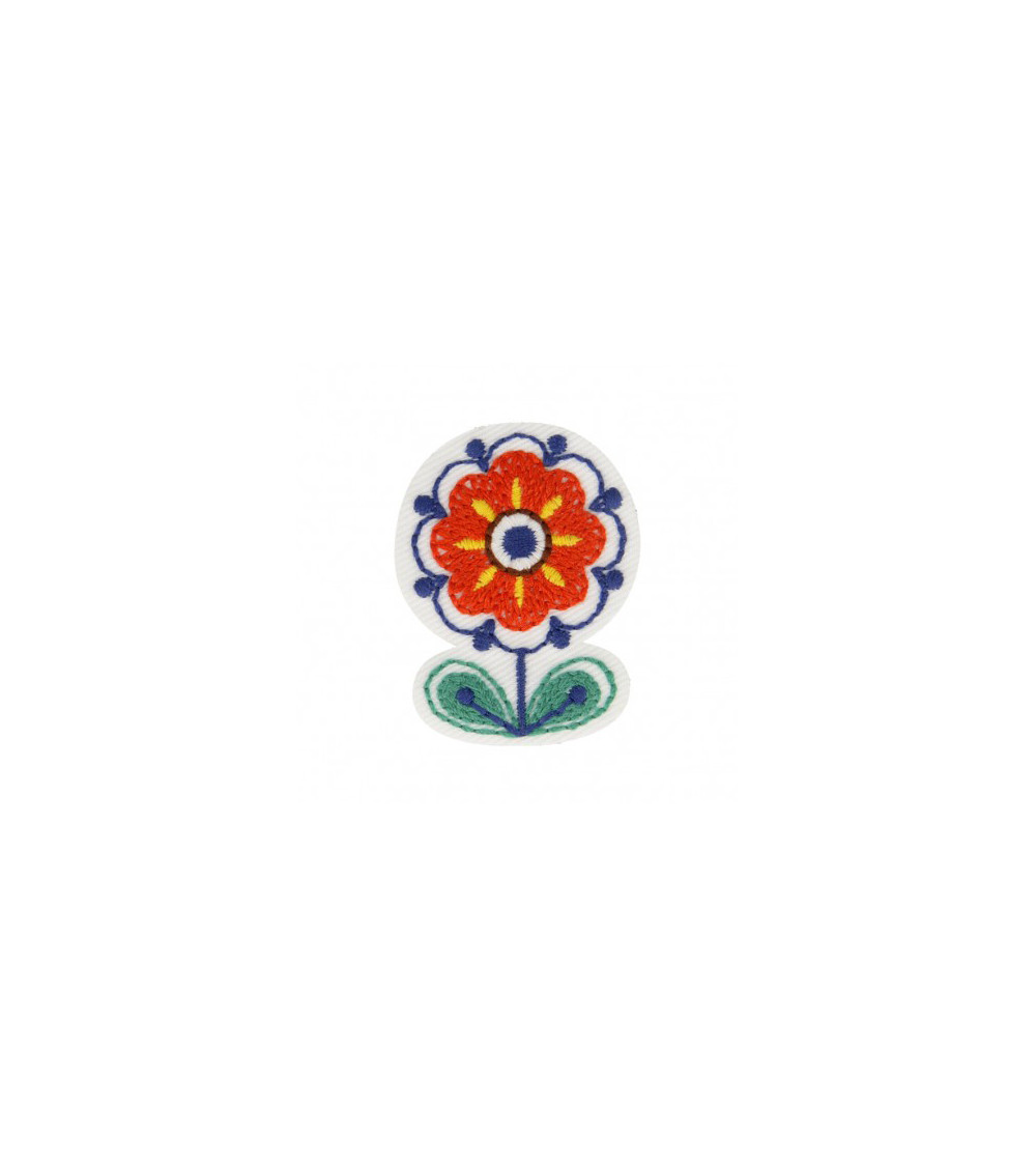 Ecusson thermocollant Fleur Babouchka 4cm x 3cm Ecusson thermocollant Fleur Babouchka 4cm x 3cm