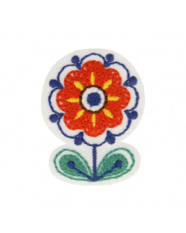 Babushka Flower Iron-on Badge 4cm x 3cm