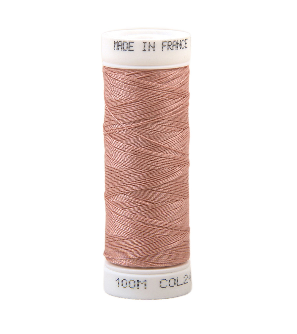 Hilo de coser de poliéster 100m fabricado en Francia - rosa viejo 244