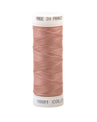 Hilo de coser de poliéster 100m fabricado en Francia - rosa viejo 244
