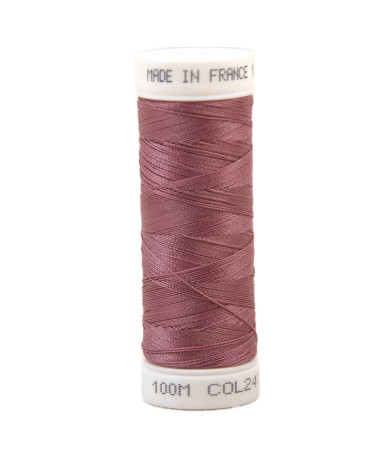 Hilo de coser de poliéster de 100 m fabricado en Francia - rosa rubor 247
