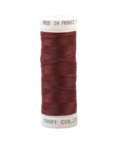 Hilo de coser de poliéster 100m fabricado en Francia - rojo ópera 250