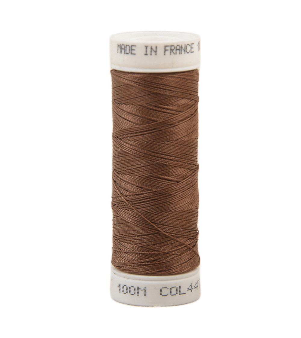 Fil à coudre polyester 100m made in France - marron oural 447