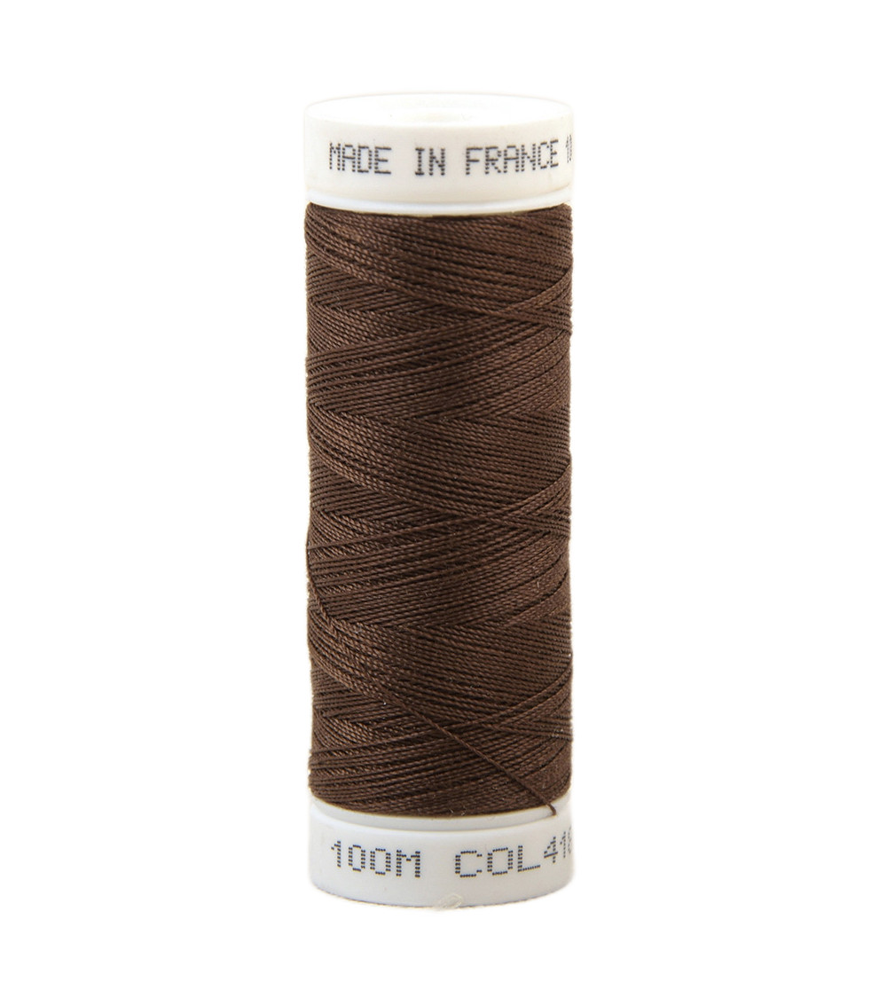 Fil à coudre polyester 100m made in France - marron marcassin 418