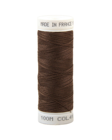 Fil à coudre polyester 100m made in France - marron marcassin 418