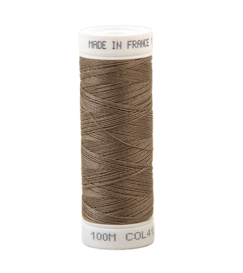 Fil à coudre polyester 100m made in France - marron corde 412