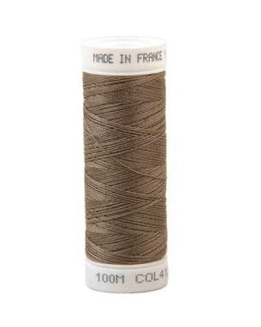Fil à coudre polyester 100m made in France - marron corde 412