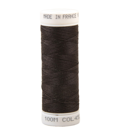 Polyester sewing thread 100m made in France - Gabon brown 452