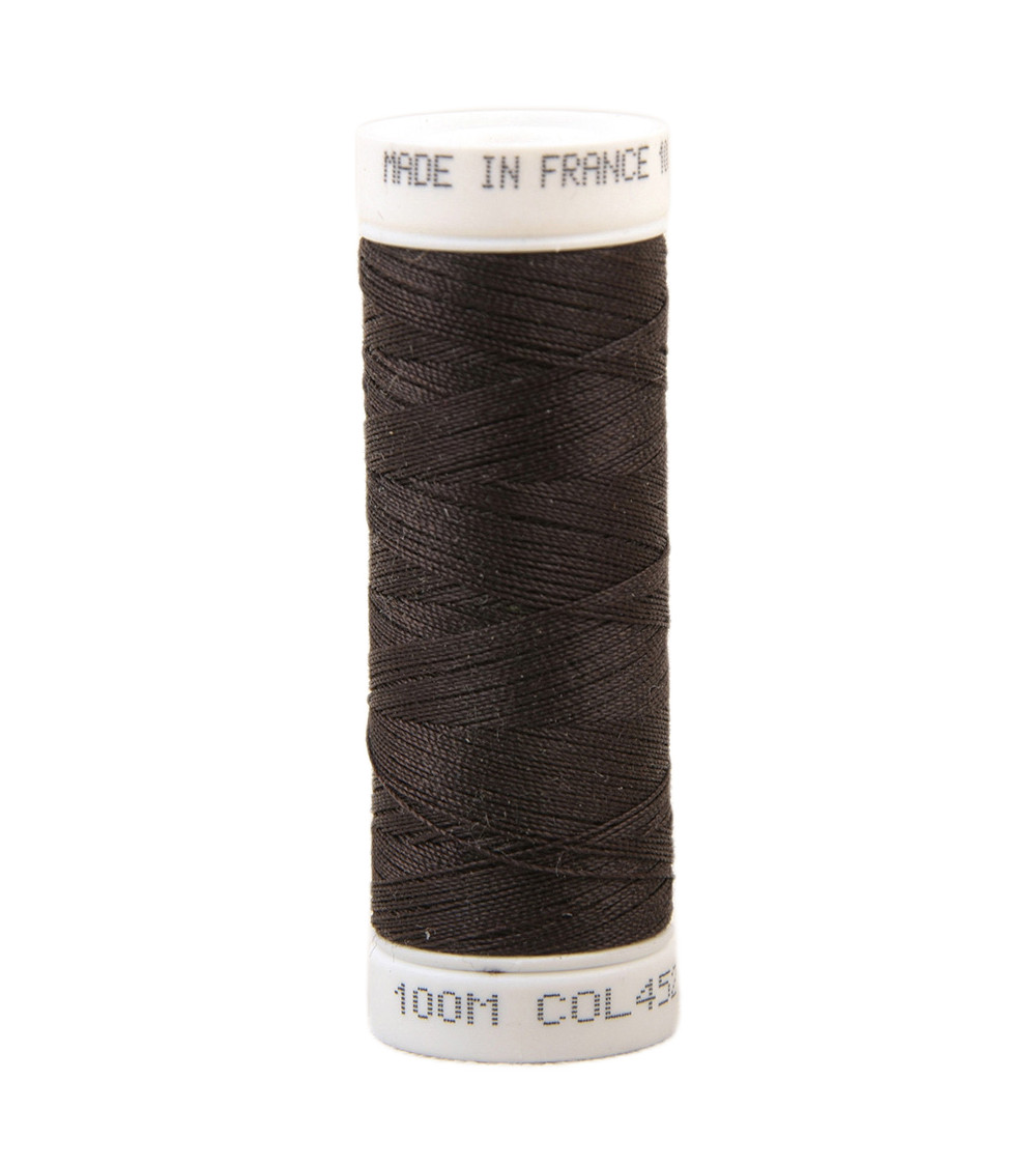 Polyester sewing thread 100m made in France - brown gabon 452