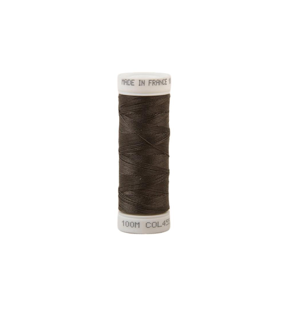 Fil à coudre polyester 100m made in France - marron 455