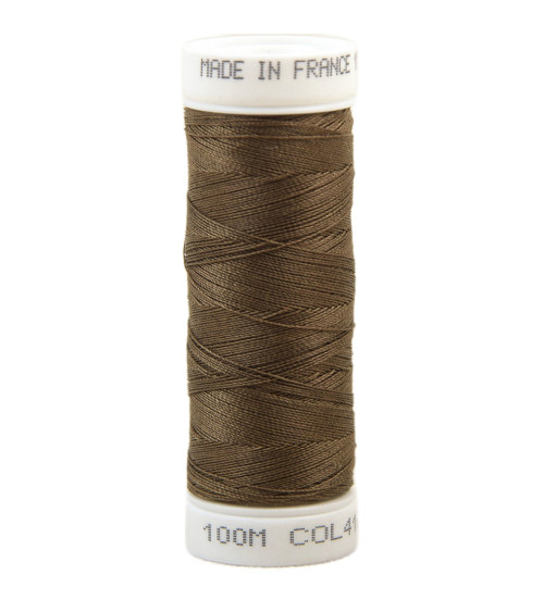 Polyester sewing thread 100m made in France - cigar brown 416