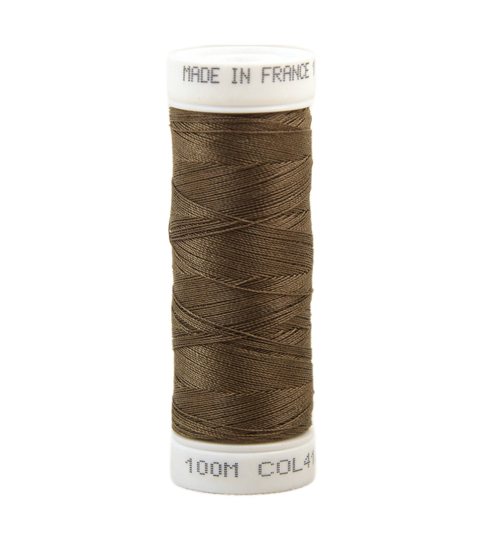 Fil à coudre polyester 100m made in France - marron cigare 416