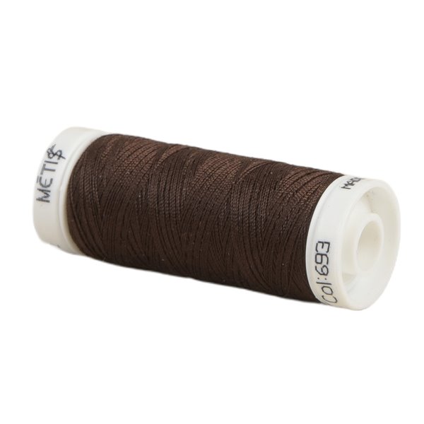 Bobine fil polyester 200m Oeko Tex fabriqué en Europe brun noir