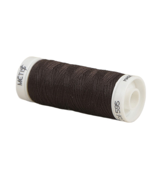 Bobine fil polyester 200m Oeko Tex fabriqué en Europe brun choc noir