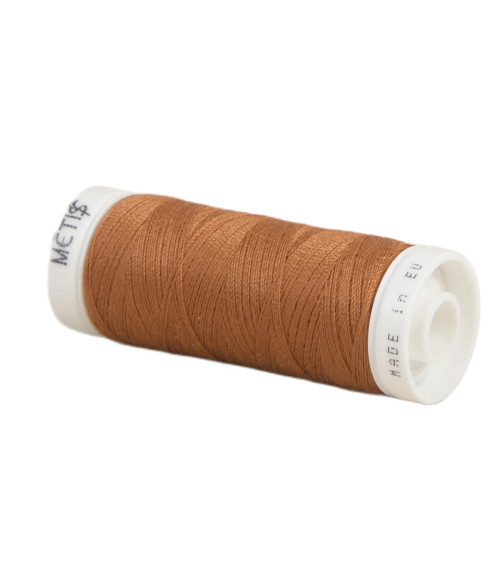 Bobine fil polyester 200m Oeko Tex fabriqué en Europe brun cognac