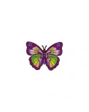 Ecusson thermocollant Papillon violet vert 4cm x 4cm