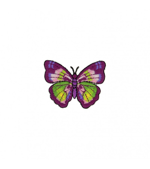 Ecusson thermocollant Papillon violet vert 4cm x 4cm