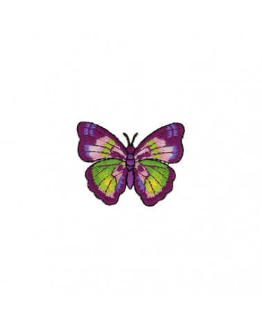 Aufbügelpflaster Schmetterling lila grün 4cm x 4cm