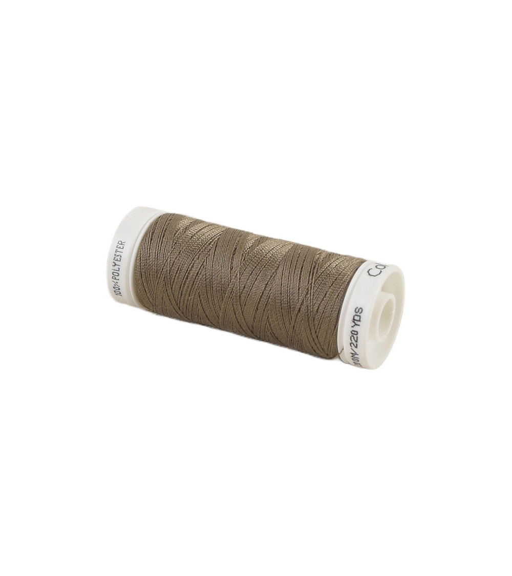 Bobine fil polyester 200m Oeko Tex fabriqué en Europe brun kaki profond