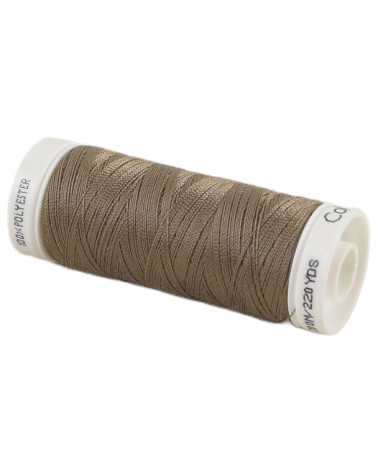 Spool of polyester thread 200m Oeko Tex made in Europe deep khaki brown