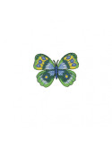 Ecusson thermocollant Papillon vert bleu 4cm x 4,5cm