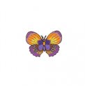 Ecusson thermocollant Papillon violet jaune 4cm x 4cm