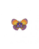 Ecusson thermocollant Papillon violet jaune 4cm x 4cm