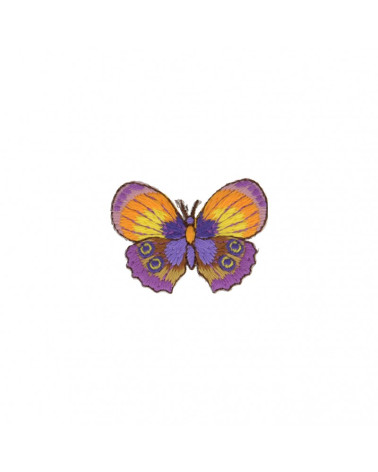Iron-on patch Butterfly purple yellow 4cm x 4cm