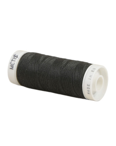 Bobine fil polyester 200m Oeko Tex fabriqué en Europe noir charbon