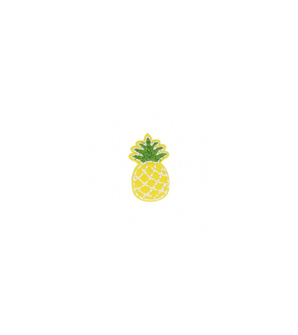 Lot de 3 écussons thermocollants Ananas Jaune 3,5cm x 2cm Lot de 3 écussons thermocollants Ananas Jaune 3,5cm x 2cm