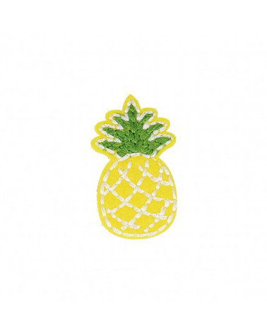 Set of 3 Yellow Pineapple iron-on patches 3.5cm x 2cm