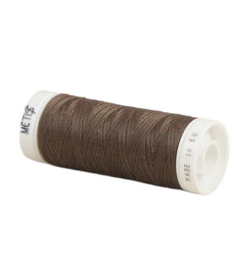 Bobine fil polyester 200m Oeko Tex fabriqué en Europe brun café lait