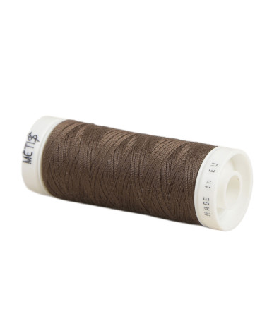 Bobine fil polyester 200m Oeko Tex fabriqué en Europe brun café lait