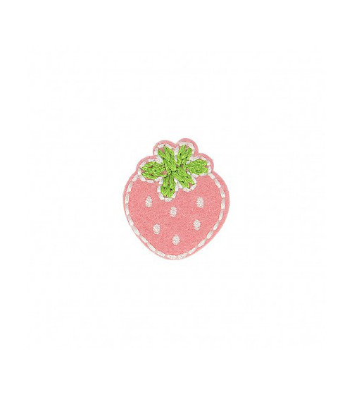 Lot de 3 écussons thermocollants Fraise 2,5cm x 3cm