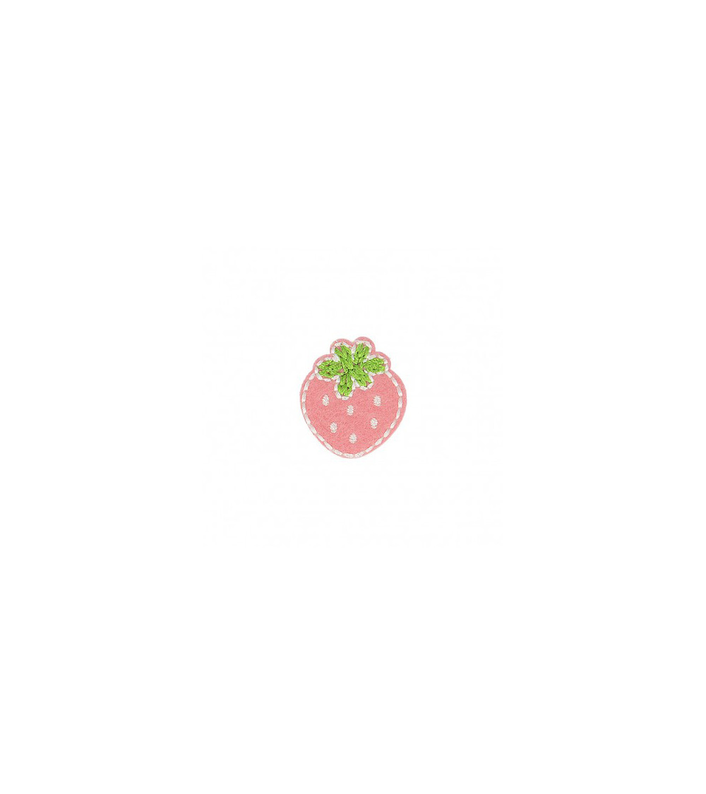 Lot de 3 écussons thermocollants Fraise 2,5cm x 3cm