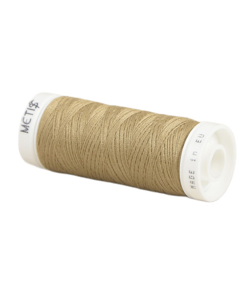 Bobine fil polyester 200m Oeko Tex fabriqué en Europe beige récolte