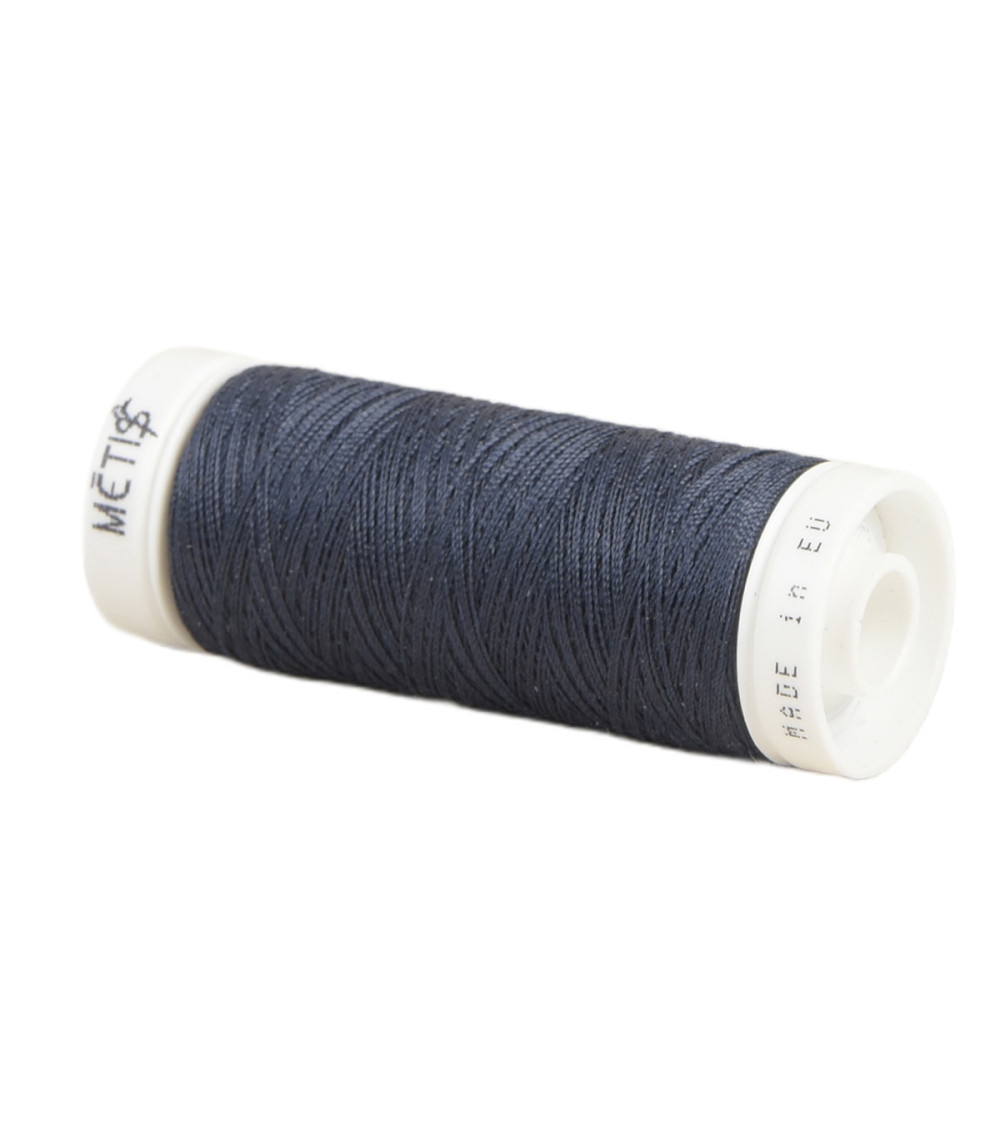 Bobine fil polyester 200m Oeko Tex fabriqué en Europe bleu foncé