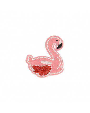 Set of 3 Flamingo iron-on patches 3cm x 2.5cm