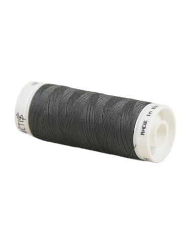 Bobine fil polyester 200m Oeko Tex fabriqué en Europe gris foncé